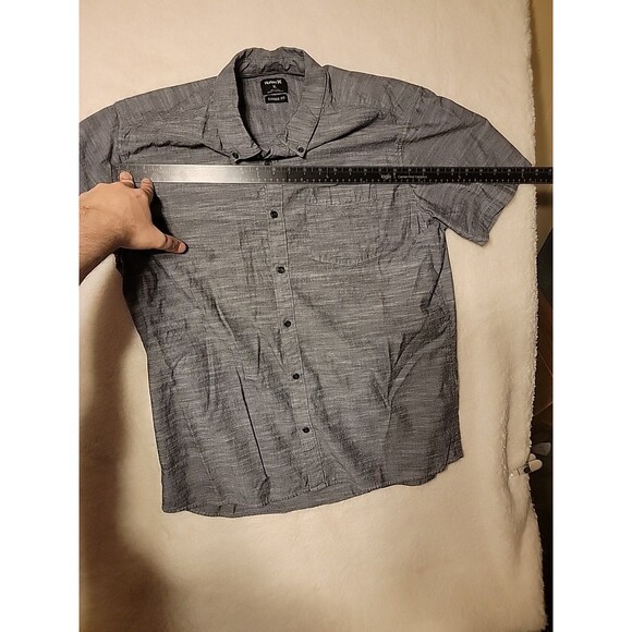 Hurley Button Down Shirt Men's XL Classic Fit Heather Black Gray - Picture 2 of 6